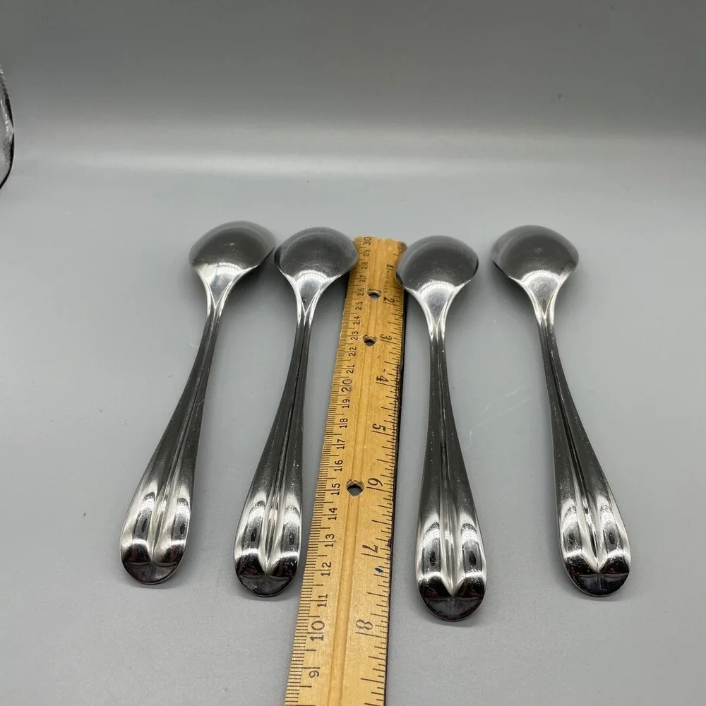 Dansk‎ Prism Stainless Steel Teaspoons Set of 4 Silverware Flatware 7